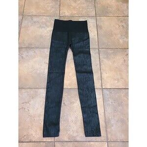 ONE 5 ONE Leggings Pull On Blk/Blk Ghost Print Stretch Size S-M